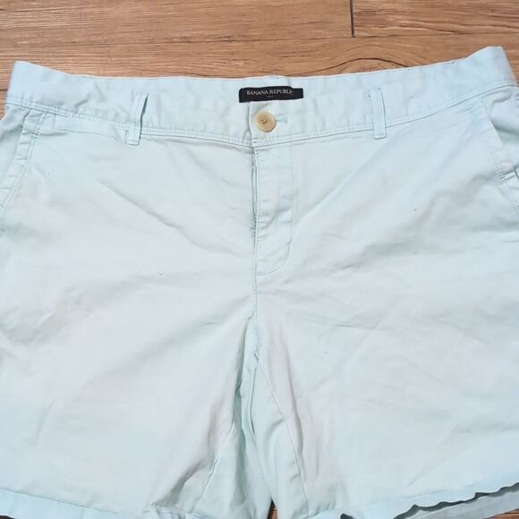 Banana Republic Blue Cotton Shorts Size 10‎ - Picture 2 of 11
